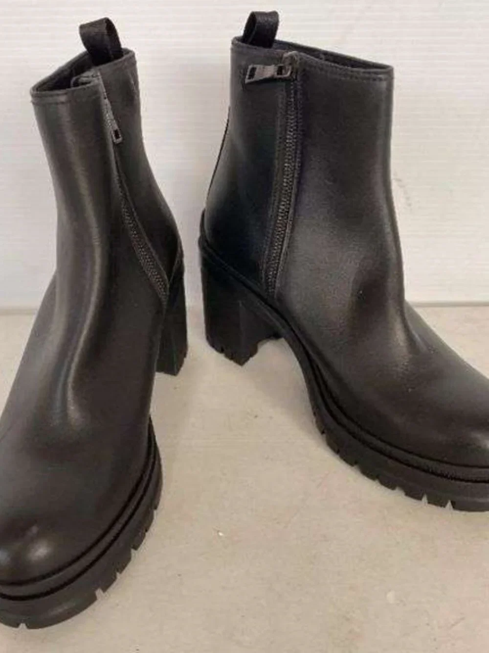 Prada Black Leather Heeled Ankle Boots - EU 37 / US 7